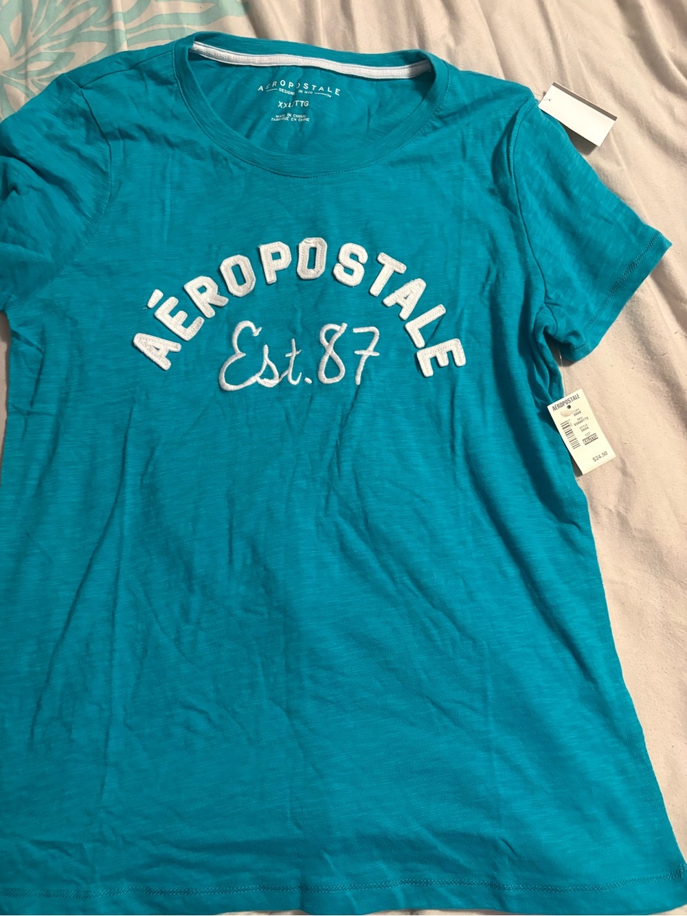 Aeropostale Teal Graphic Logo Tee